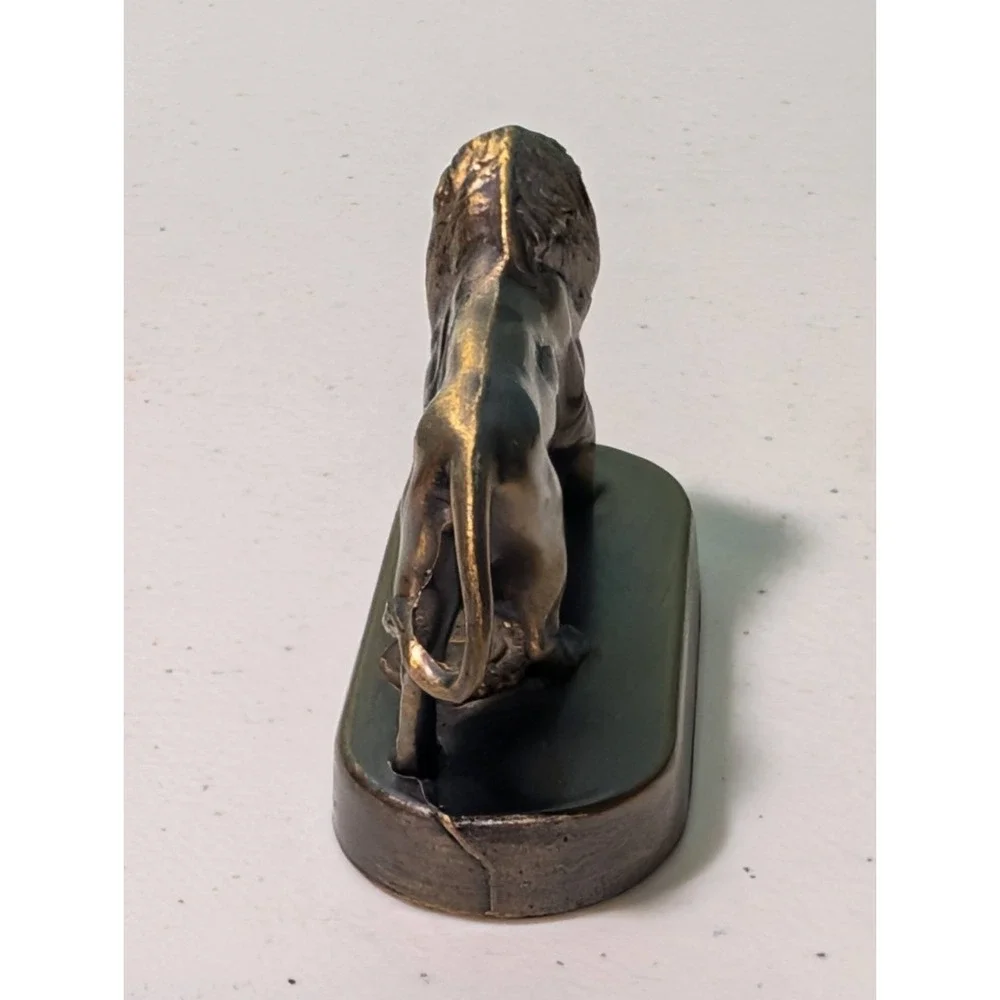 Lions Club International Brass Lion Figurine Vintage